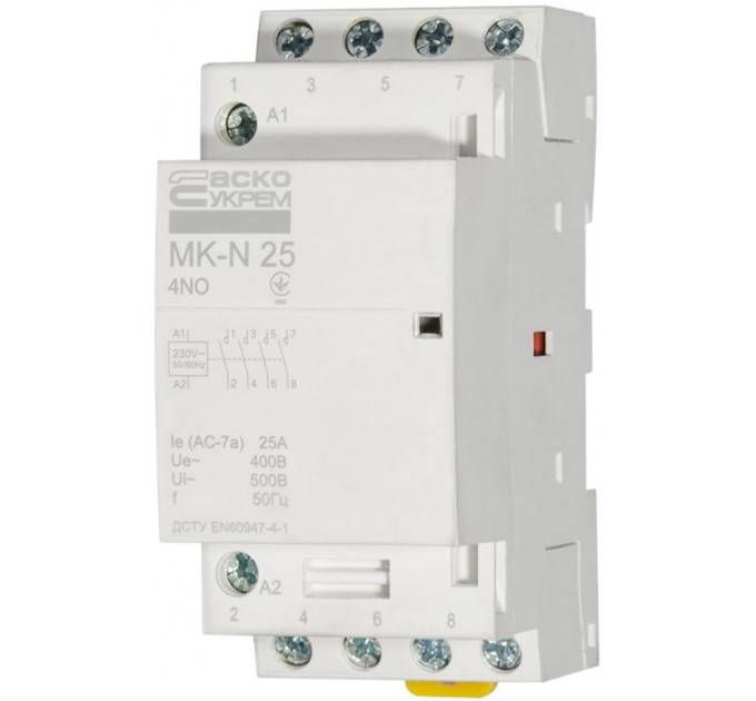 (А0040030027) Контактор модульный MK-N, 25A, 4NO, 4P, 220V Аско 