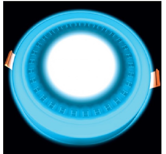 Светильник LED с подсветкой встраиваемый Ecostrum синий DownLight 6+3W (CDLR72223) Греция
