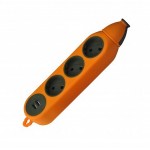 Колодка без заземления 3 гнезда + 2я с USB GISELT (G-2-3.77) каучук