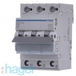 Автомат Hager 3-P, 6 кА, 10А, С, QC (MCS310)