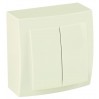 Двухклавишный выключатель NILSON Themis (NS-26121003) крем накладной