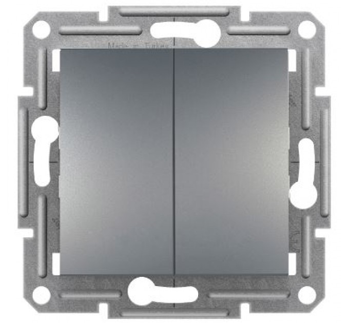 Двухклавишный переключатель Schneider Asfora EPH0600162 Сталь