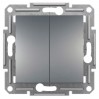 Двухклавишный переключатель Schneider Asfora EPH0600162 Сталь