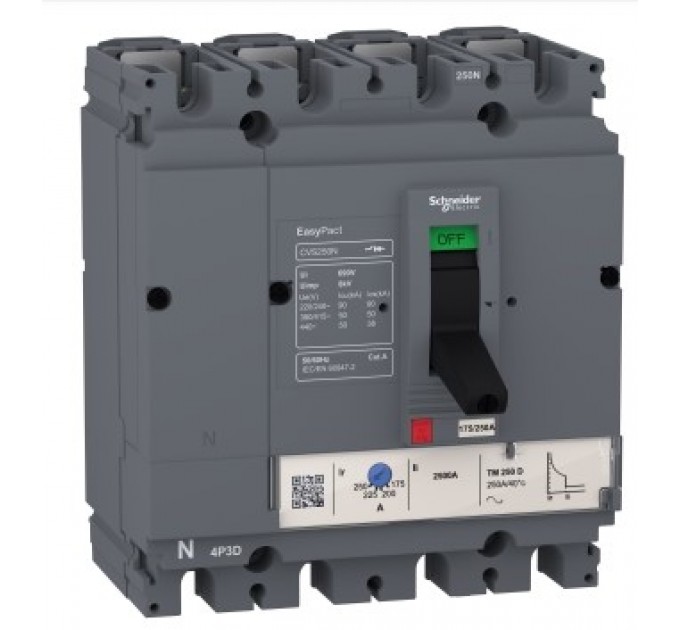 Автоматический выключатель Schneider Easypact CVS160N TM100 4P3D, 50кА (LV516466)