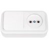 Блок - розетка + одноклавишный выключатель Пралеска Светоприбор IP20, 10-16А (РЦ-521) без заземления